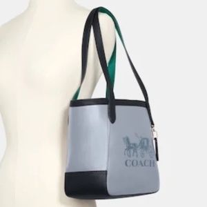 $ SALE $ COACH Blue/Green LEATHER Tote 27/Twilight- NWT - GORGEOUS ! REDUCED!